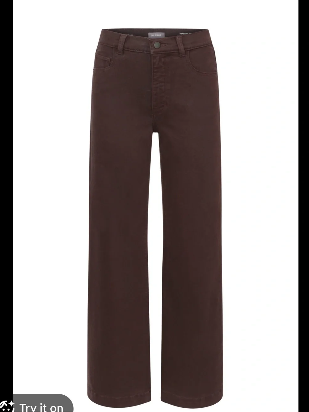 DL 1961 Hepburn Wide Leg High-Rise Vintage Dark Cocoa Brown Jeans Size 29
